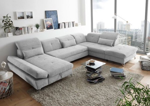 ED EXCITING DESIGN Wohnlandschaft Melfi, mit Schlafunktion, Bettkasten, Kopflehnenfunktion, verstell
